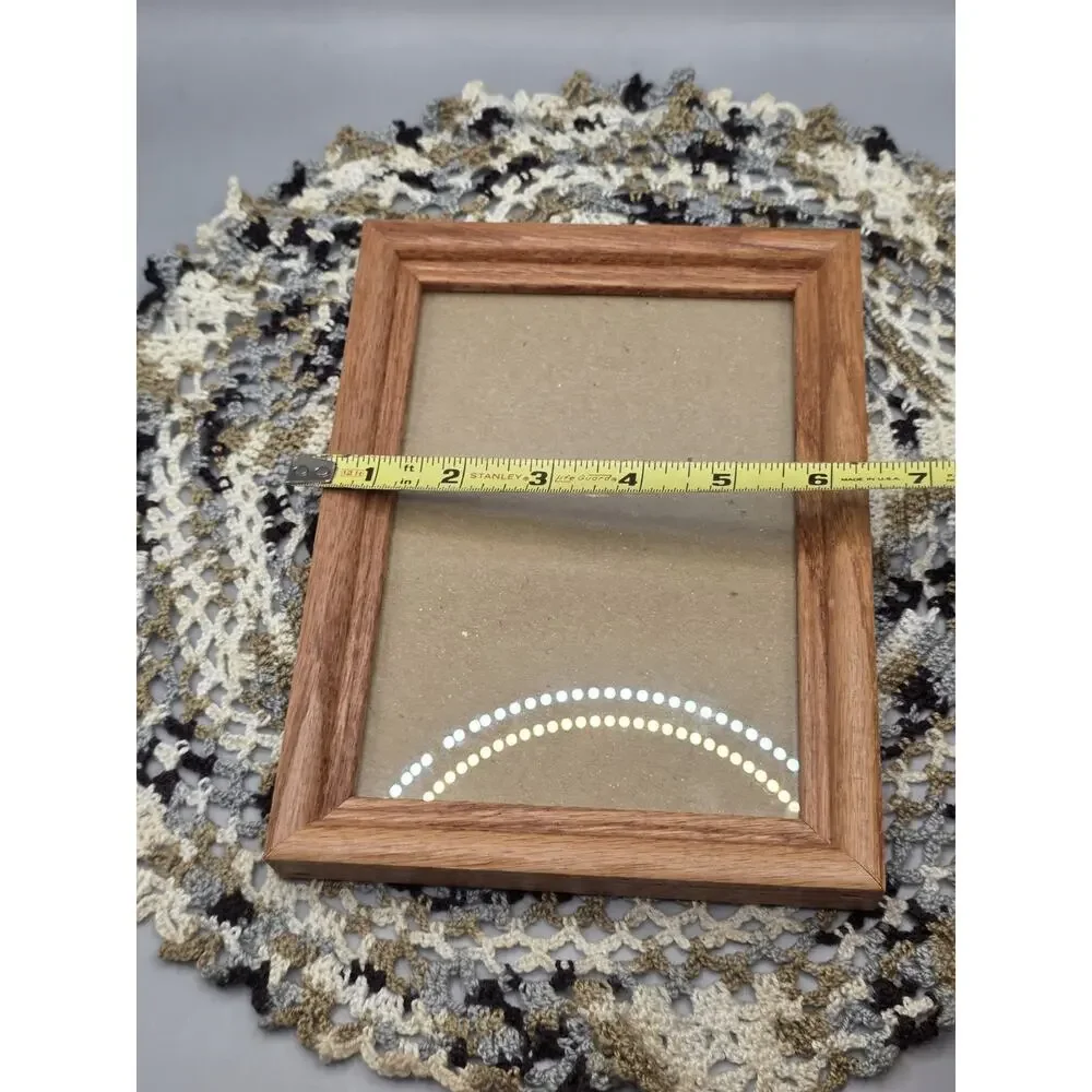 Vintage Solid Wood Oak Picture Frame 5x7 Tabletop Wall Hanging Farmhouse